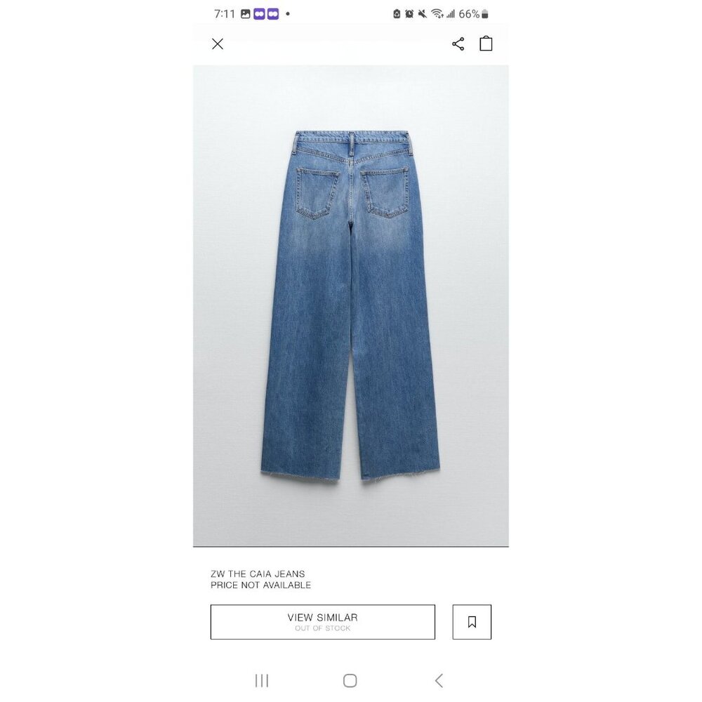 Zara Caia Relaxed Fit Front Pleat Wide Leg High Waist Jeans SZ 12 - Picture 5 of 9
